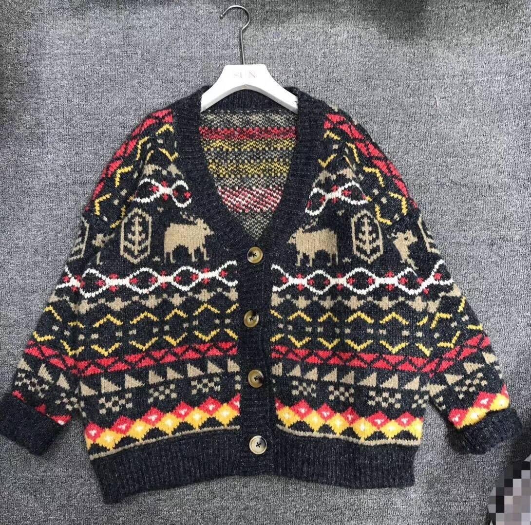 Christmas Elk Knitted Cardigan Outwear Sweater