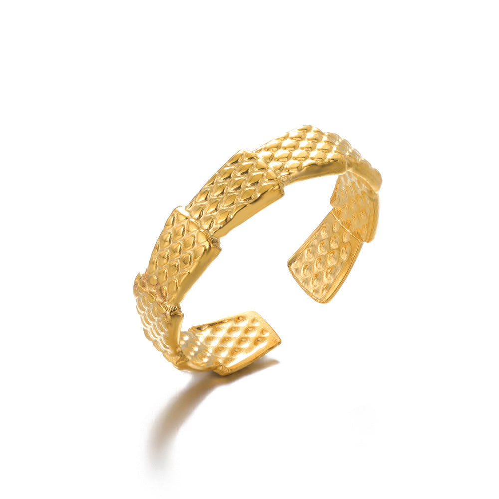 Geometry Pattern Hollow Open-end Adjustable Ring