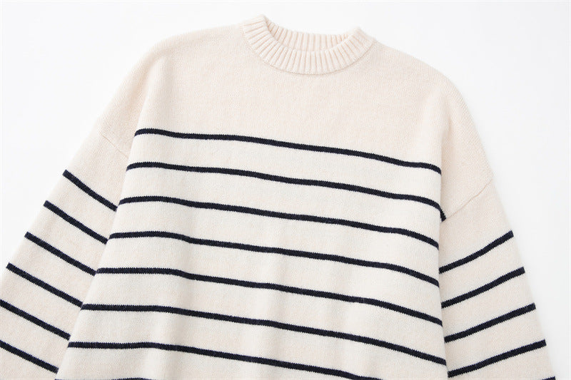 Women's Street Fashion Urban Casual Striped Knit Sweater