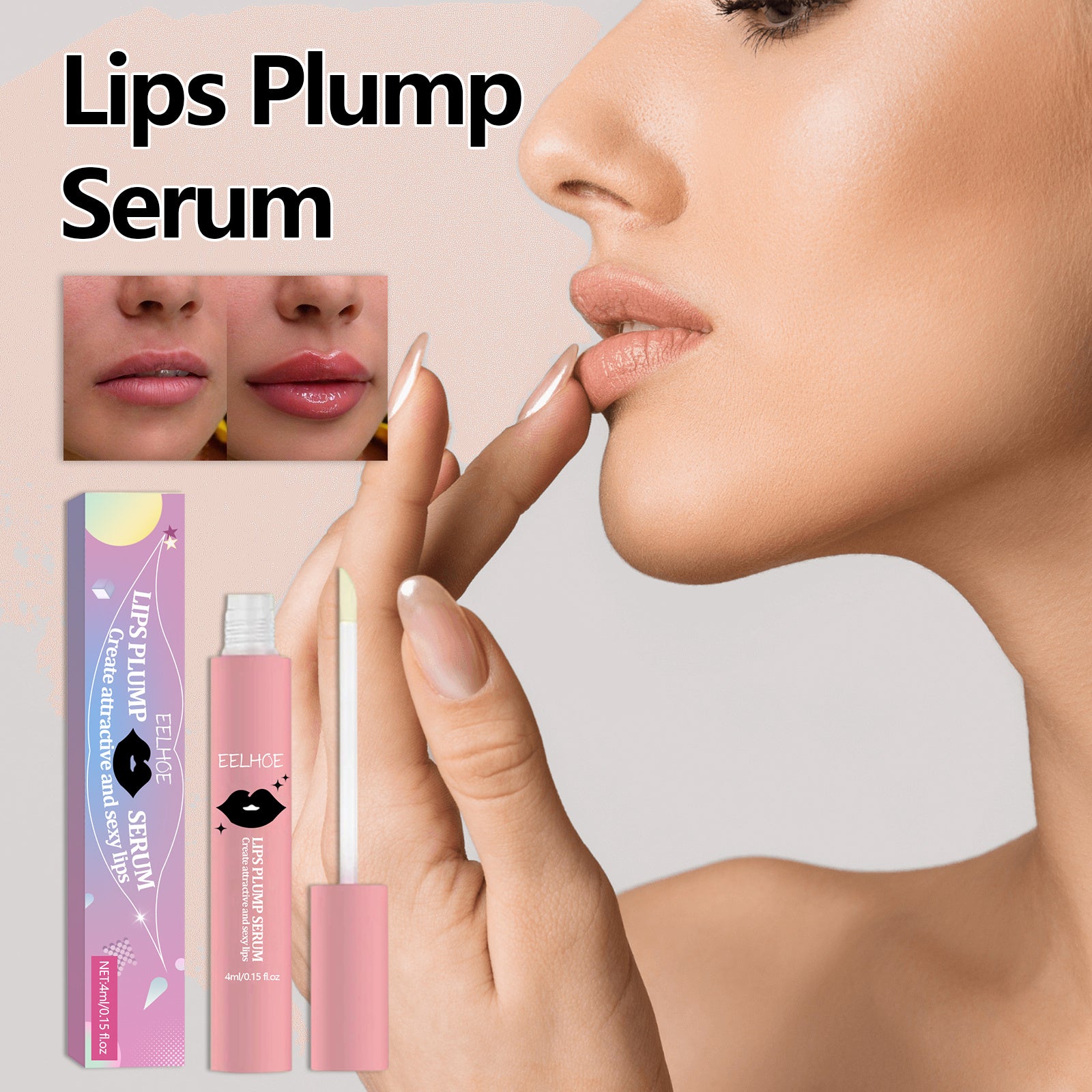 EELHOE Lip Serum Lip Moisturizing, Anti-Cracking, Hydrating, Hydrating And Smoothing Lip Lines