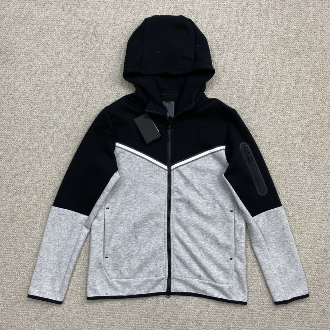 Cotton Knit Hooded Zip Shirt Athleisure