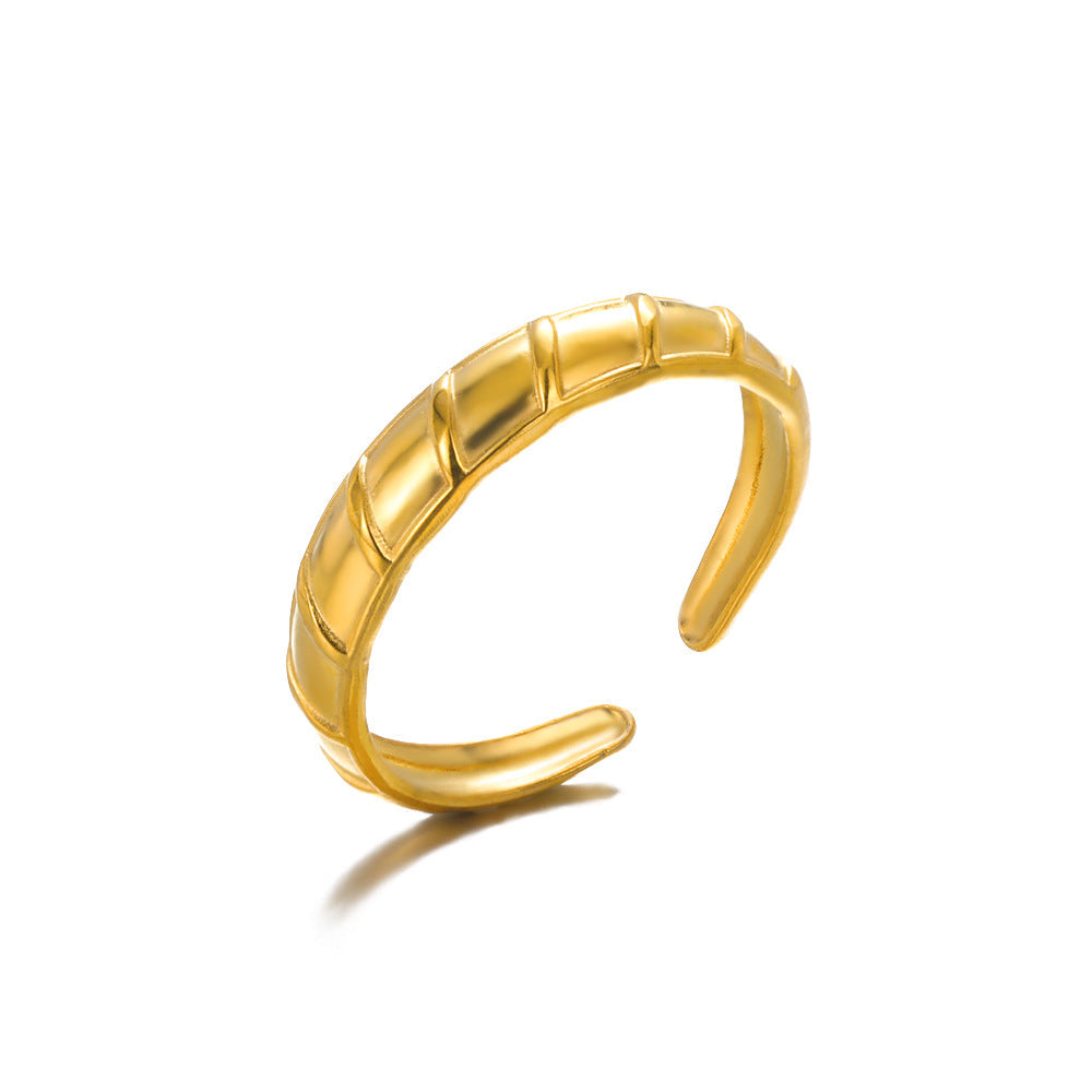 Geometry Pattern Hollow Open-end Adjustable Ring