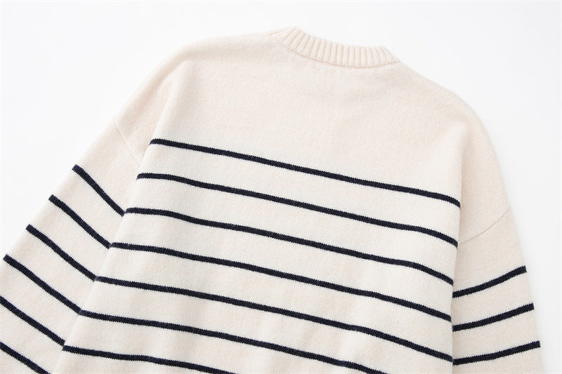 Women's Street Fashion Urban Casual Striped Knit Sweater