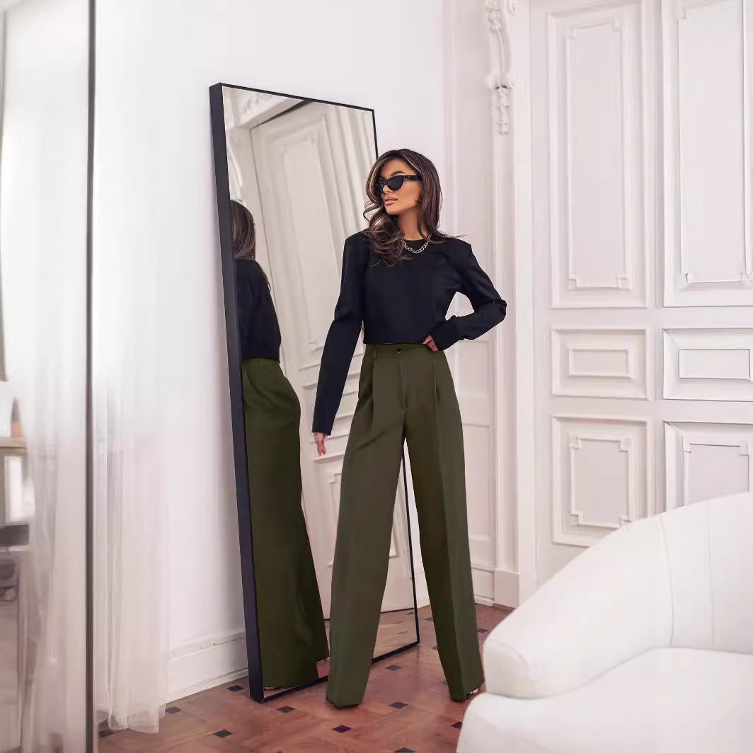 Casual Formal Wear Trousers Suit Wide Leg Pants