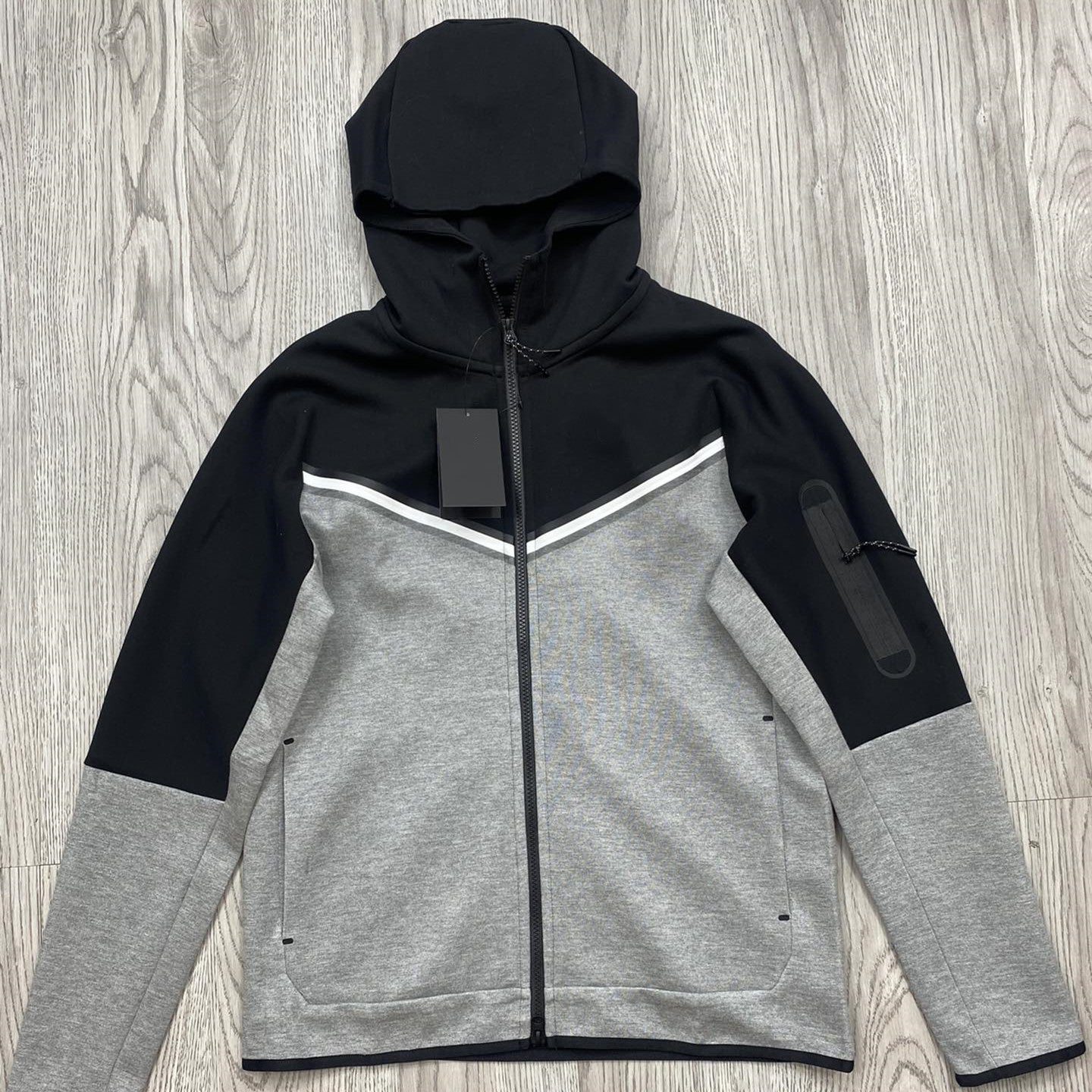 Cotton Knit Hooded Zip Shirt Athleisure