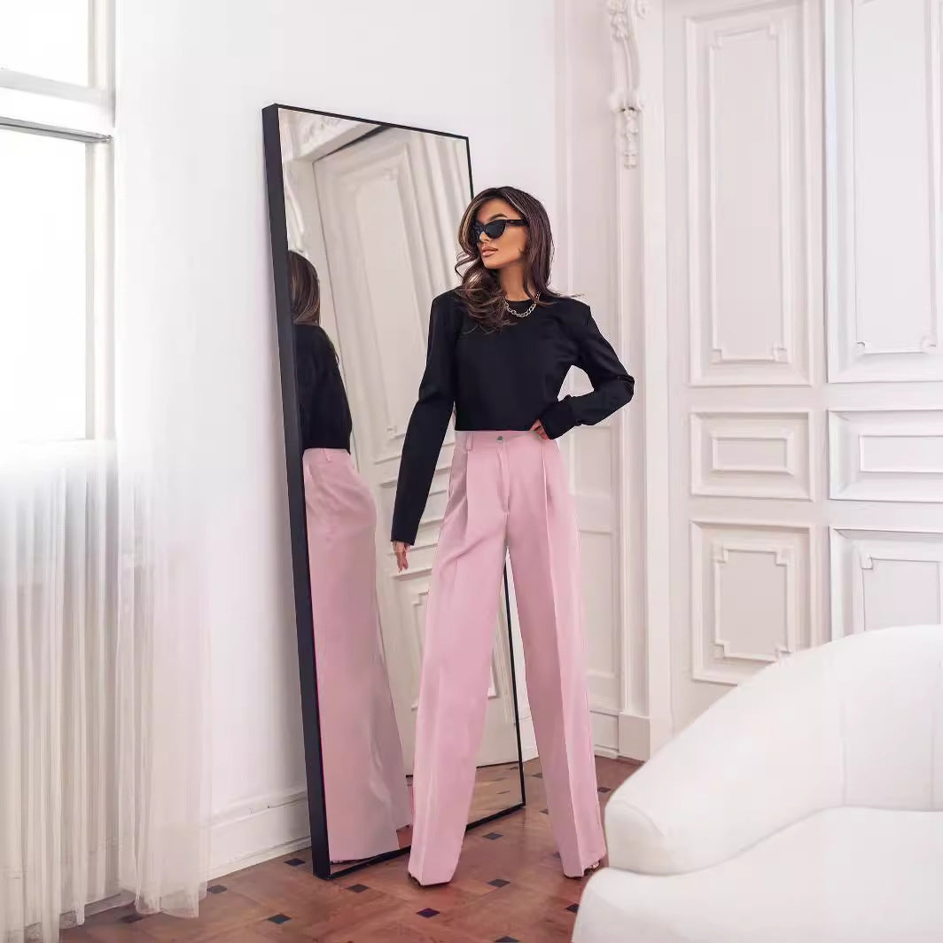 Casual Formal Wear Trousers Suit Wide Leg Pants