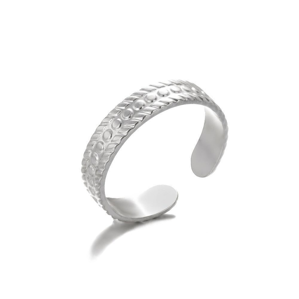 Geometry Pattern Hollow Open-end Adjustable Ring