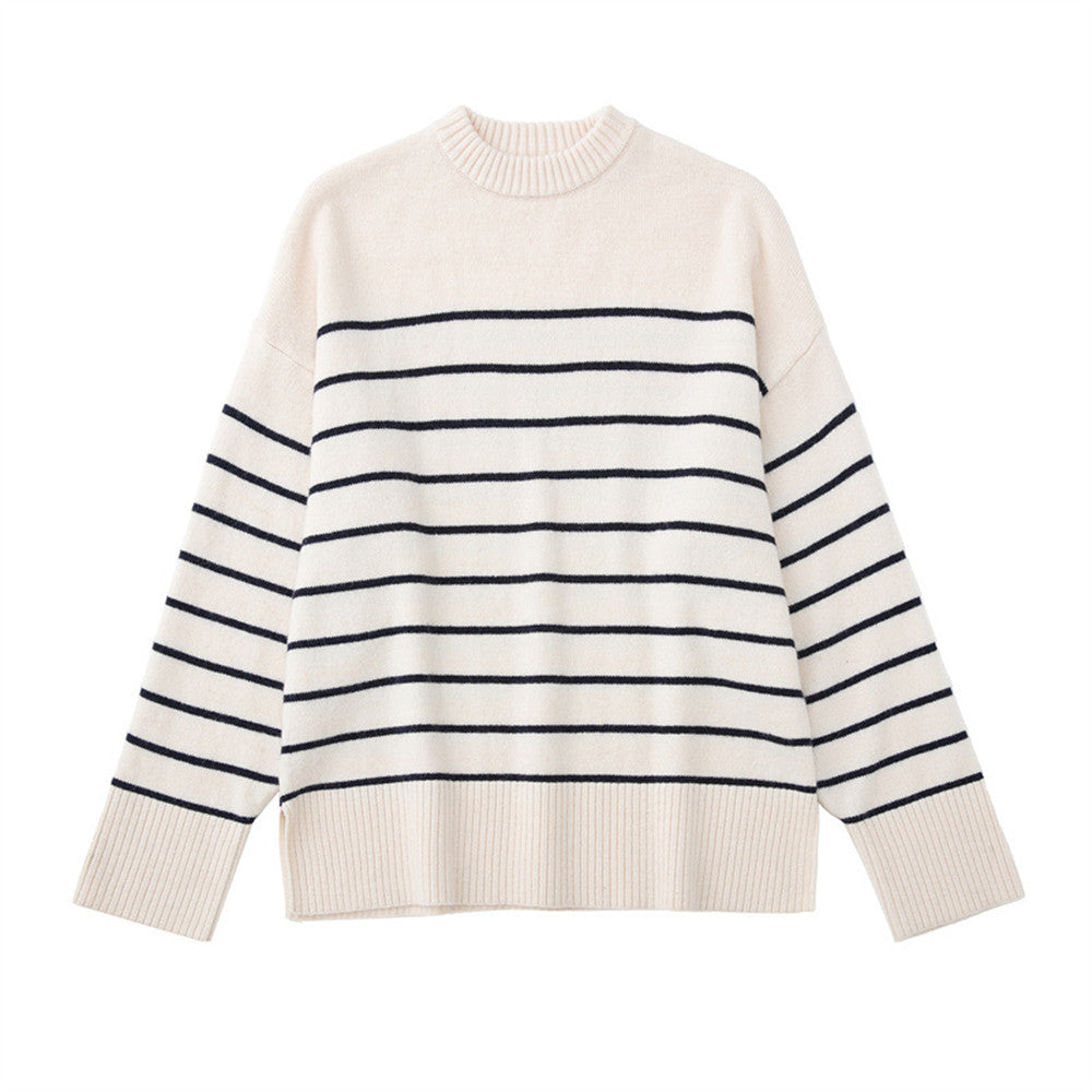 Women's Street Fashion Urban Casual Striped Knit Sweater