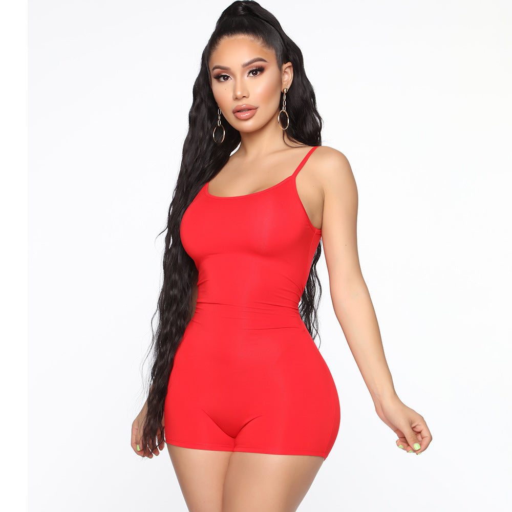 Women's Skinny Athleisure Suspender Jumpsuit