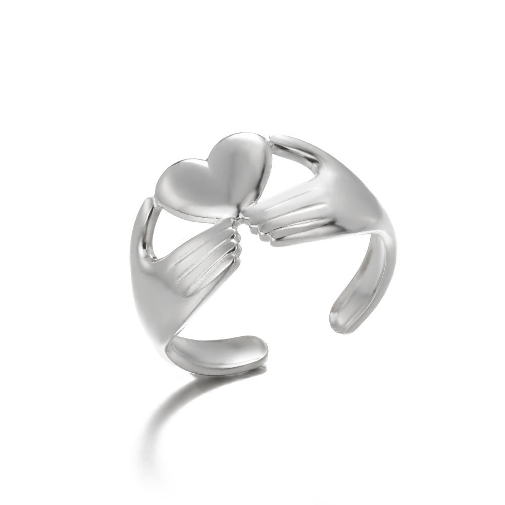 Geometry Pattern Hollow Open-end Adjustable Ring