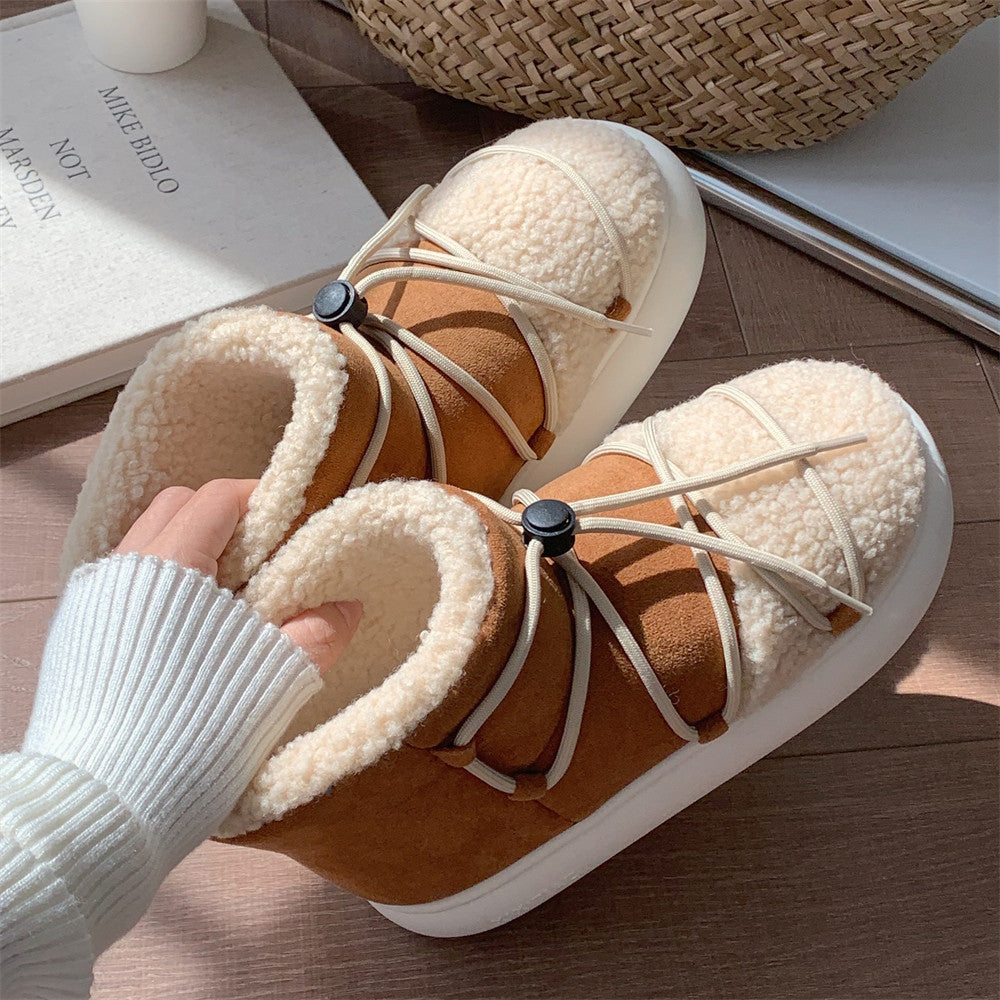 Fashion Outwear Vintage Strap Bread Shoes