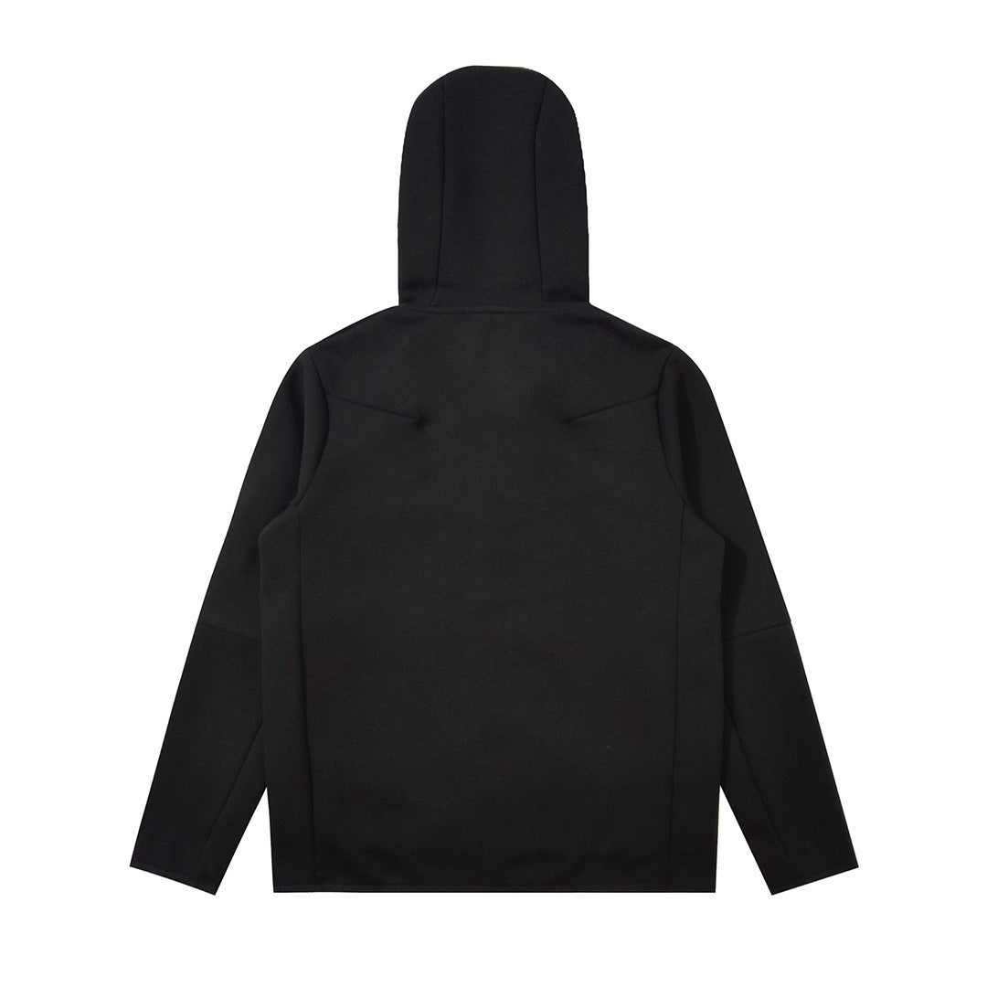 Cotton Knit Hooded Zip Shirt Athleisure