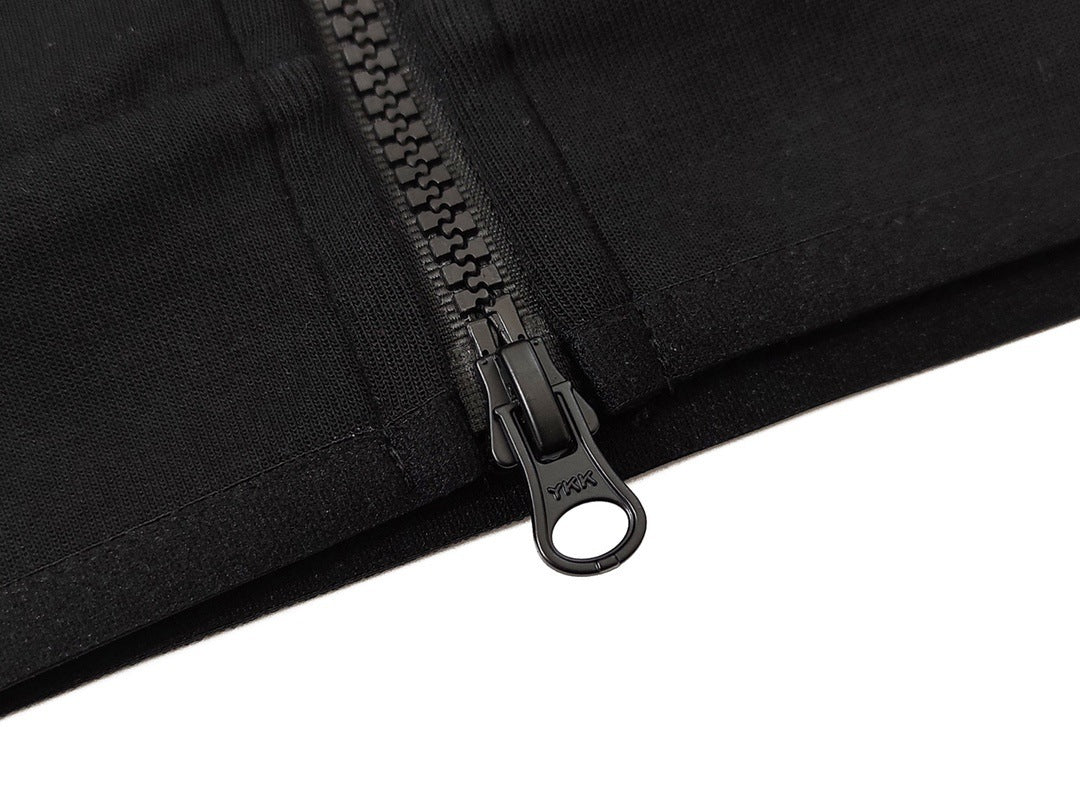 Cotton Knit Hooded Zip Shirt Athleisure