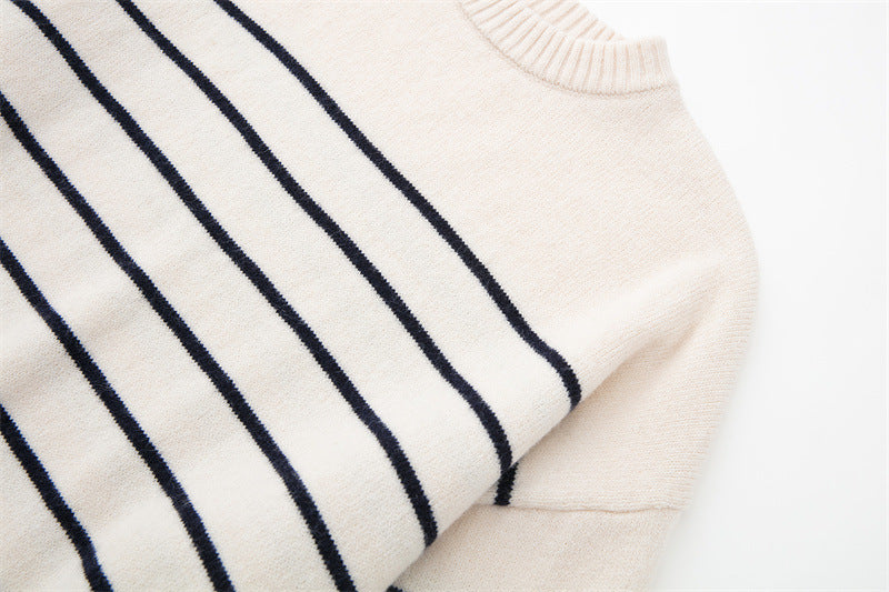 Women's Street Fashion Urban Casual Striped Knit Sweater