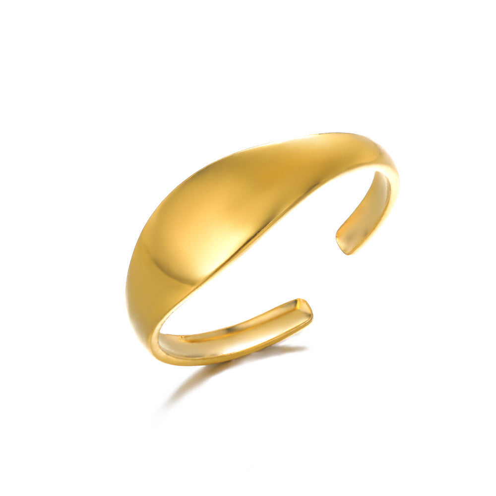 Geometry Pattern Hollow Open-end Adjustable Ring