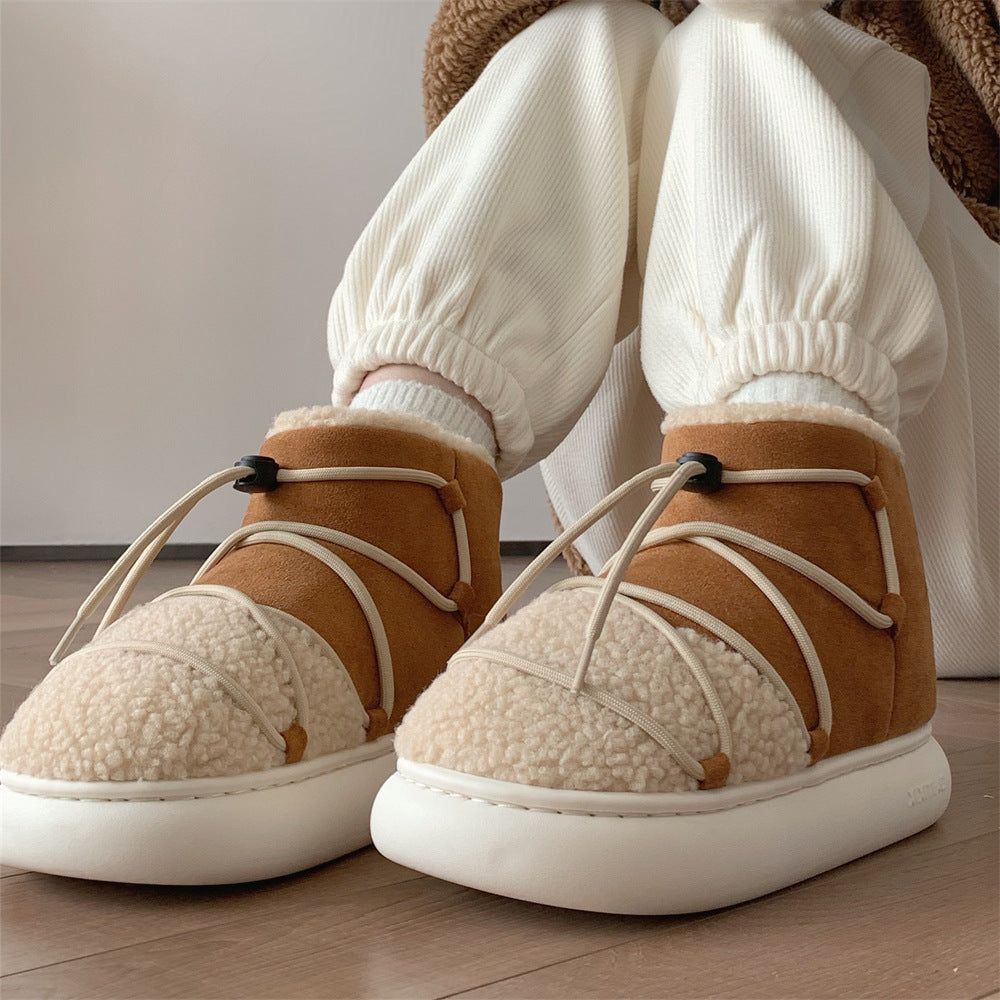 Fashion Outwear Vintage Strap Bread Shoes