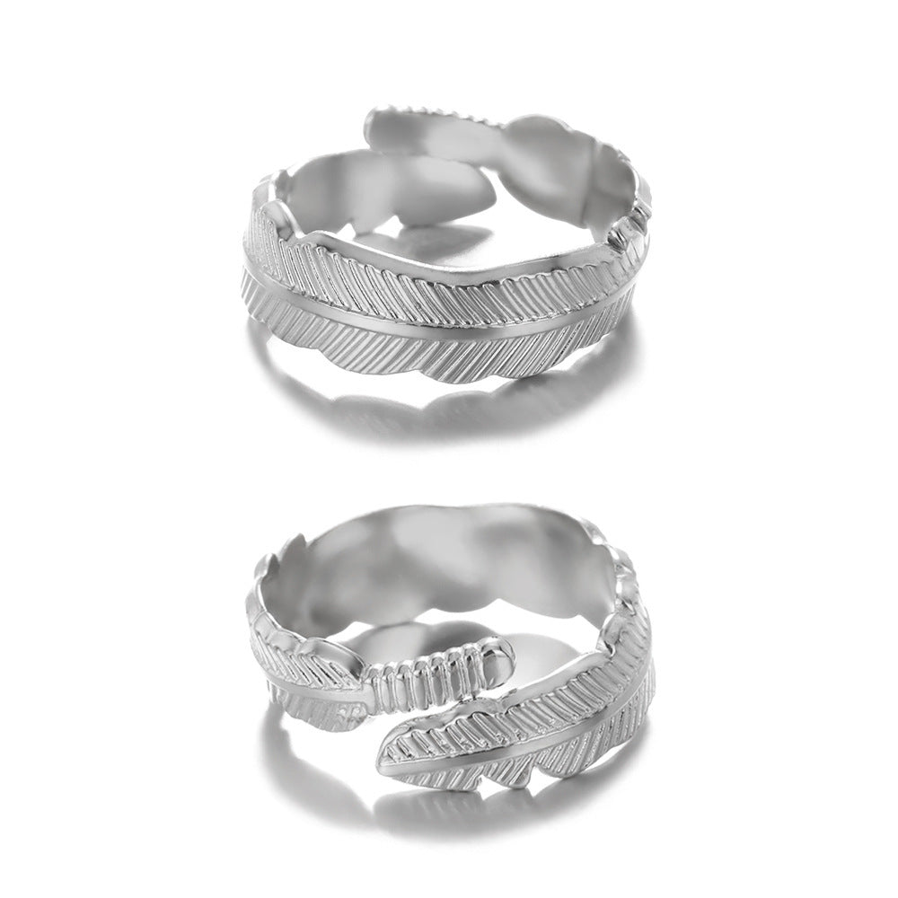 Geometry Pattern Hollow Open-end Adjustable Ring