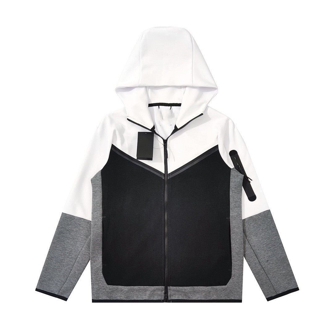 Cotton Knit Hooded Zip Shirt Athleisure