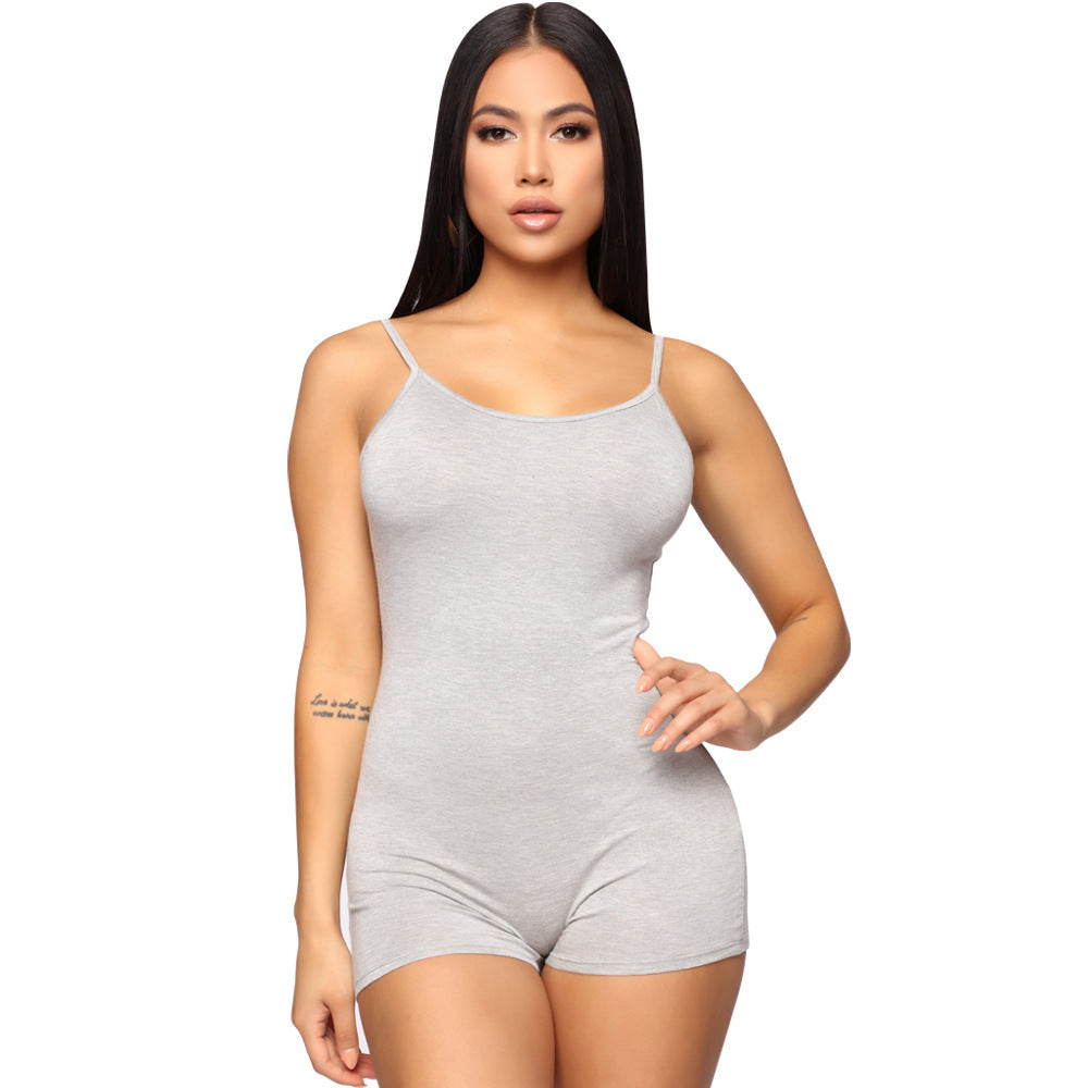 Women's Skinny Athleisure Suspender Jumpsuit