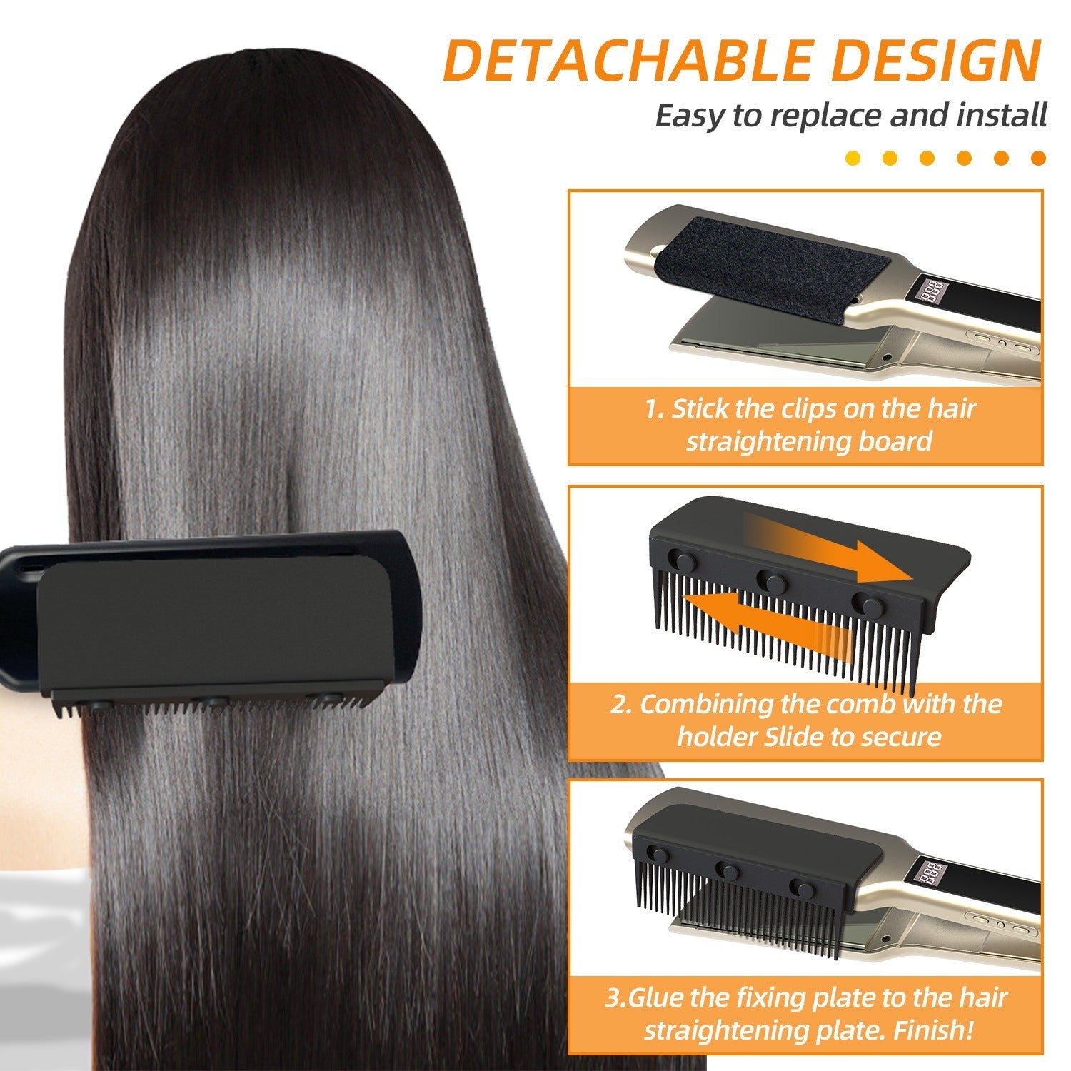 Removable Straight Hair Comb Hair Salon Household Electric Hair Straightener Accessories Hair Styling Tools